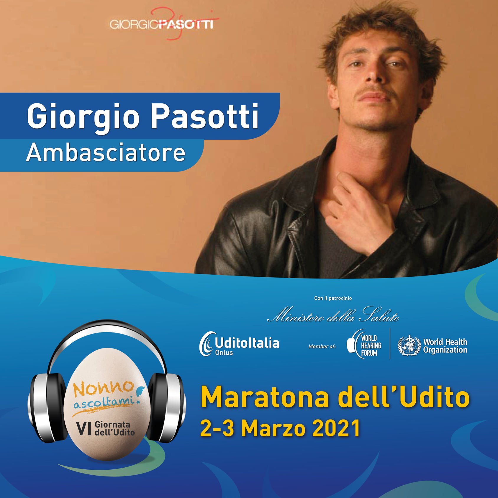 Giorgio Pasotti testimonial di Nonno Ascoltami Udito Italia ONLUS