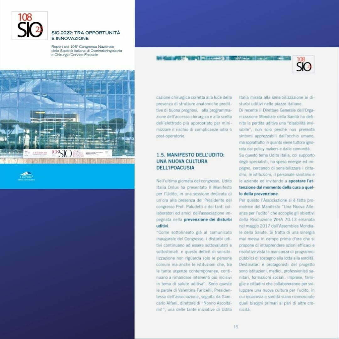 Il Manifesto dell’Udito nel Report del Congresso SIO 2022